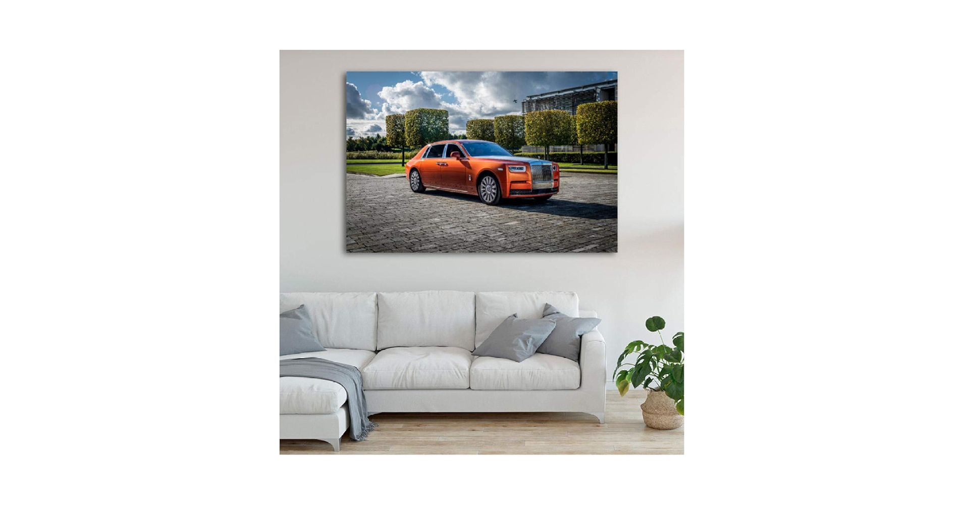 Amazon.co.jp: 高級車オレンジカーロールスロイスポスターと